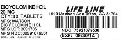 DICYCLOMINE 20MG.jpg Dicyclomine 20mg Label - DICYCLOMINE 20MG